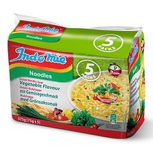 Indomie Έτοιμα Γεύματα Noodles με Γεύση Λαχανικά 75gr X 5τμχ.