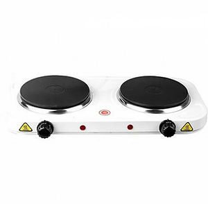 SHOV Επιτραπέζια Εστία Εμαγιέ Διπλή Λευκή 2500W