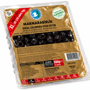 Marmarabirlik Gold XL Natural Σαλαμουρα Μαύρες Ελιές σε Vaccum 500γρ