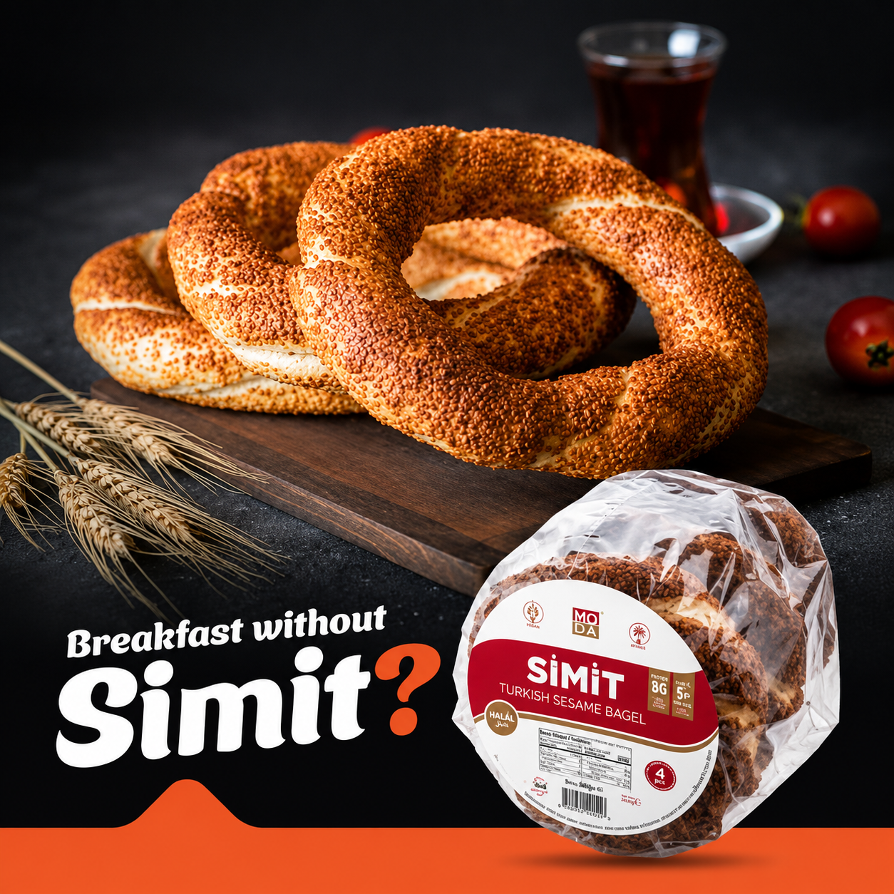 MODA Πολίτικα Κουλούρια Simit 110g x 4 τμχ (έτοιμο για φαγητό)