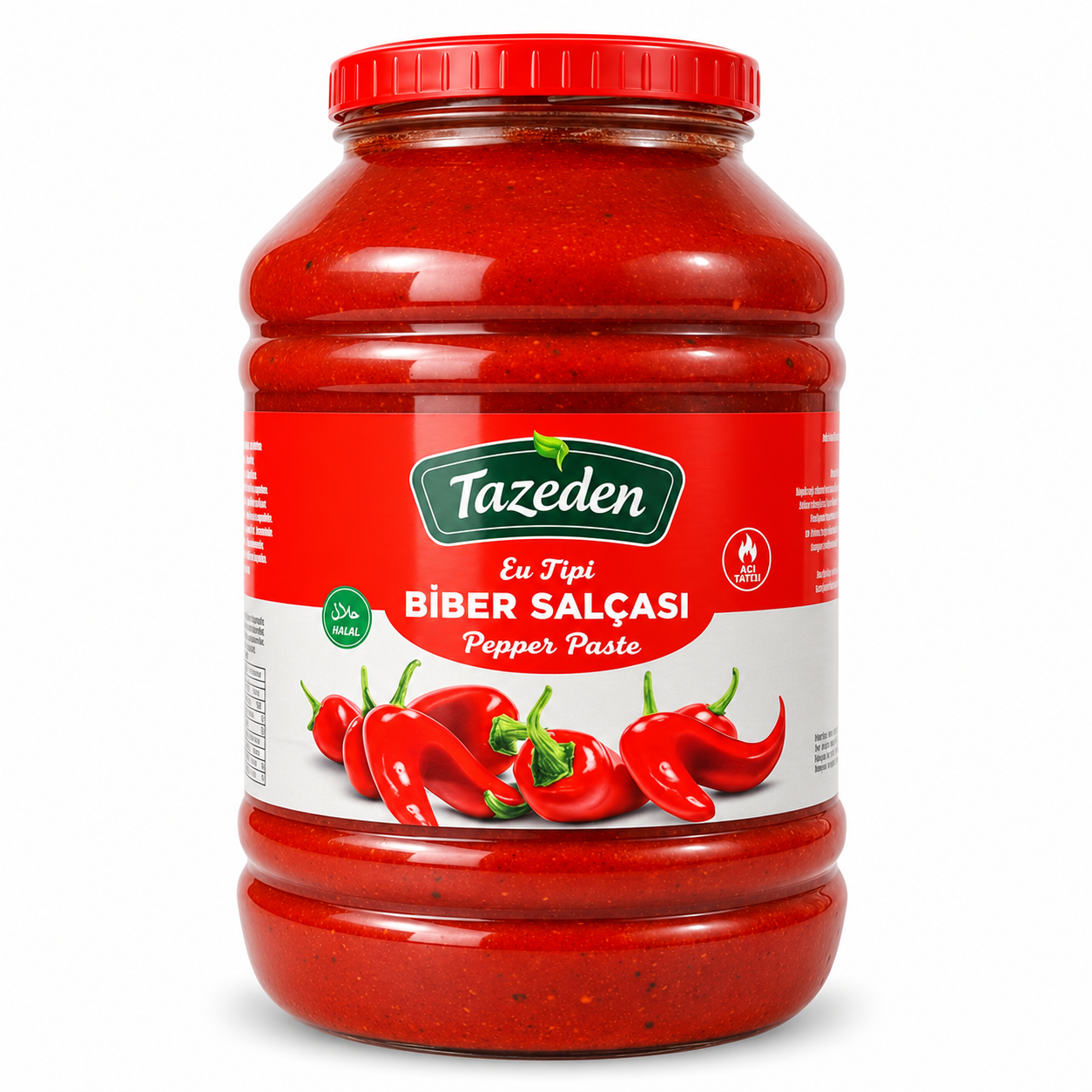 Tazeden Καυτερή Πάστα Πιπεριάς Acı Biber Salçası 4,2 kg | Moral Market Tazeden ev tipi biber salcasi 4200 g